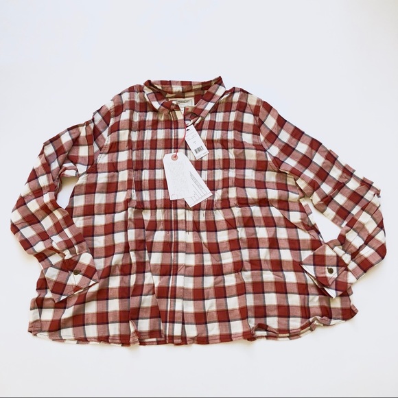 Current/Elliott  The Lucy Tuck LS Plaid Blouse - Picture 3 of 8